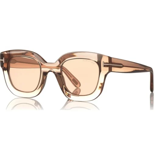 Tom Ford Eyewear Sunglasses & Eyewear-Tom Ford - Pia Sunglasses - Square Acetate Sunglasses - Champagne - FT0659 - Sunglasses - - Avvenice