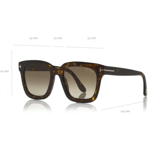 Tom Ford Eyewear Sunglasses & Eyewear-Tom Ford - Polarized Sari Sunglasses - Squared Acetate Sunglasses - Havana - FT0690-P - Sunglasses - - Avvenice