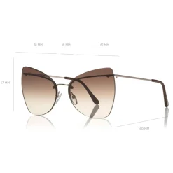 Tom Ford Eyewear Sunglasses & Eyewear-Tom Ford - Presley Sunglasses - Butterfly Acetate Sunglasses - FT0716 - Gold - - Avvenice