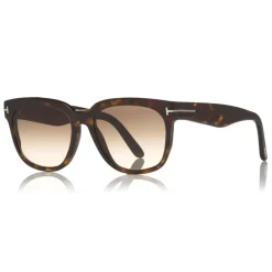 Tom Ford Eyewear Sunglasses & Eyewear-Tom Ford - Rhett Sunglasses - Square Acetate Sunglasses - Dark Havana - FT0714 - Sunglasses - - Avvenice