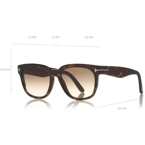 Tom Ford Eyewear Sunglasses & Eyewear-Tom Ford - Rhett Sunglasses - Square Acetate Sunglasses - Dark Havana - FT0714 - Sunglasses - - Avvenice