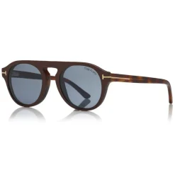 Tom Ford Eyewear Sunglasses & Eyewear-Tom Ford - Round Opticals Sunglasses - Round Optical Sunglasses - Dark Havana Blue - FT5533-B - Sunglasses - - Avvenice