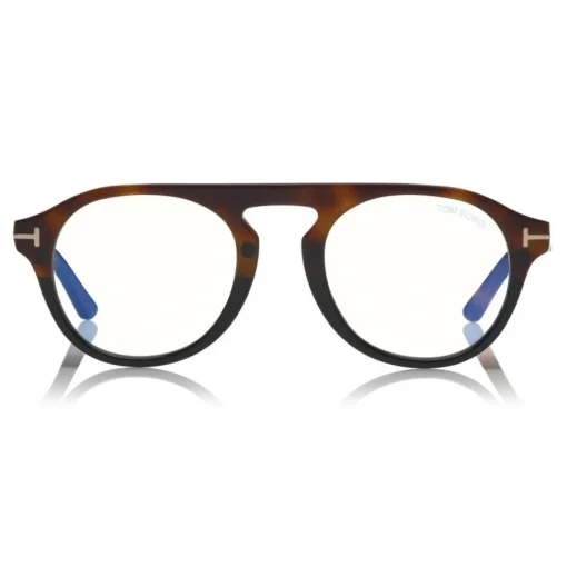 Tom Ford Eyewear Sunglasses & Eyewear-Tom Ford - Round Opticals Sunglasses - Round Optical Sunglasses - Dark Havana Blue - FT5533-B - Sunglasses - - Avvenice