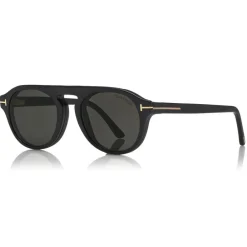 Tom Ford Eyewear Sunglasses & Eyewear-Tom Ford - Round Opticals Sunglasses - Round Optical Sunglasses - Matte Black - FT5533-B - Sunglasses - - Avvenice