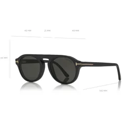 Tom Ford Eyewear Sunglasses & Eyewear-Tom Ford - Round Opticals Sunglasses - Round Optical Sunglasses - Matte Black - FT5533-B - Sunglasses - - Avvenice