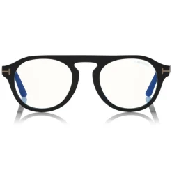 Tom Ford Eyewear Sunglasses & Eyewear-Tom Ford - Round Opticals Sunglasses - Round Optical Sunglasses - Matte Black - FT5533-B - Sunglasses - - Avvenice