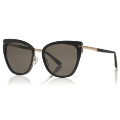 Tom Ford Eyewear Sunglasses & Eyewear-Tom Ford - Simona Sunglasses - Cat-Eye Acetate Sunglasses - Black - FT0717 - Sunglasses - - Avvenice
