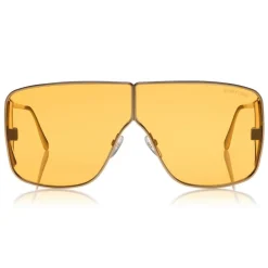 Tom Ford Eyewear Sunglasses & Eyewear-Tom Ford - Spector Sunglasses - Oversize Rectangular Acetate Sunglasses - FT0708 - Gold - - Avvenice