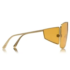 Tom Ford Eyewear Sunglasses & Eyewear-Tom Ford - Spector Sunglasses - Oversize Rectangular Acetate Sunglasses - FT0708 - Gold - - Avvenice