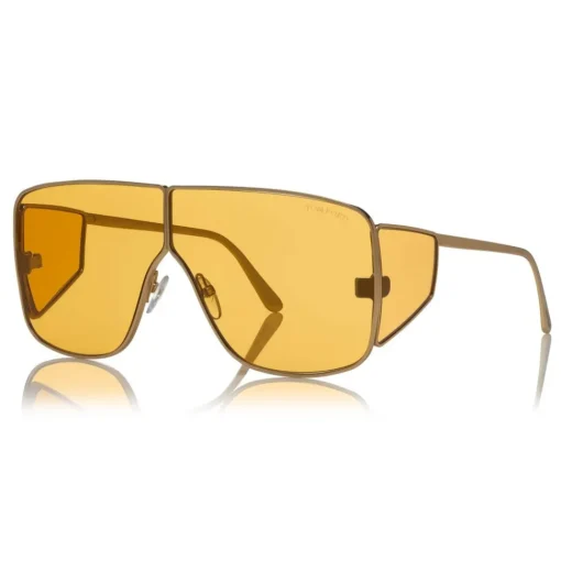 Tom Ford Eyewear Sunglasses & Eyewear-Tom Ford - Spector Sunglasses - Oversize Rectangular Acetate Sunglasses - FT0708 - Gold - - Avvenice