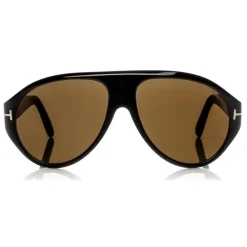 Tom Ford Eyewear Sunglasses & Eyewear-Tom Ford - Tom N.8 Sunglasses - Real Horn Frame Sunglasses - Black Horn - FT0490-P - Sunglasses - - Avvenice