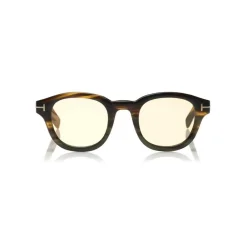 Tom Ford Eyewear Sunglasses & Eyewear-Tom Ford - Tom N.13 Sunglasses - Real Horn Squared Sunglasses - Green Horn - FT5499-P - Sunglasses - - Avvenice