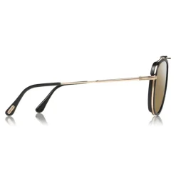Tom Ford Eyewear Sunglasses & Eyewear-Tom Ford - Tripp Sunglasses - Pilot Shape Sunglasses - Black Gold - FT0666 - Sunglasses - - Avvenice