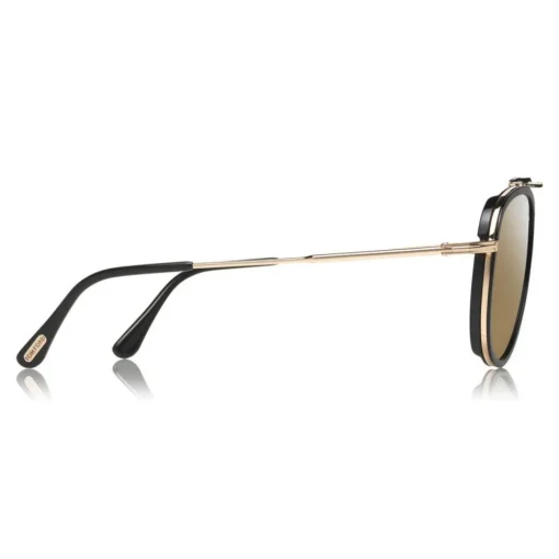 Tom Ford Eyewear Sunglasses & Eyewear-Tom Ford - Tripp Sunglasses - Pilot Shape Sunglasses - Black Gold - FT0666 - Sunglasses - - Avvenice