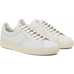 Tom Ford Shoes-- White Leather Sneakers - Exclusive Luxury Collection - Avvenice