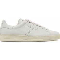 Tom Ford Shoes-- White Leather Sneakers - Exclusive Luxury Collection - Avvenice