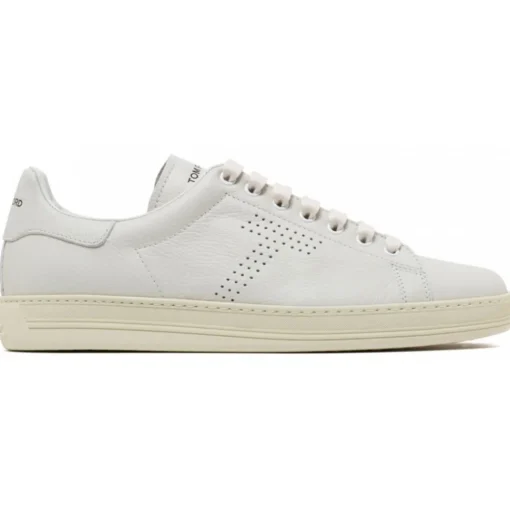 Tom Ford Shoes-- White Leather Sneakers - Exclusive Luxury Collection - Avvenice