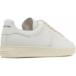 Tom Ford Shoes-- White Leather Sneakers - Exclusive Luxury Collection - Avvenice
