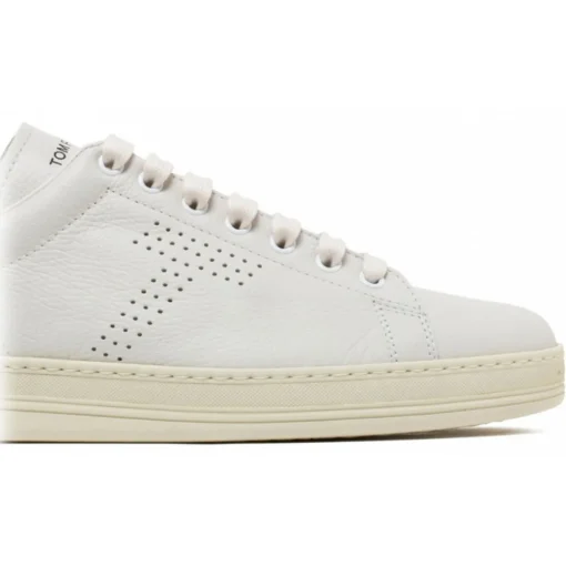 Tom Ford Shoes-- White Leather Sneakers - Exclusive Luxury Collection - Avvenice