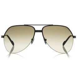 Tom Ford Eyewear Sunglasses & Eyewear-Tom Ford - Wilder Sunglasses - Pilot Acetate Sunglasses - FT0644 - Black Grey - - Avvenice