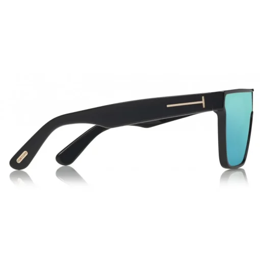 Tom Ford Eyewear Sunglasses & Eyewear-Tom Ford - Wyhat Sunglasses - Soft Rectangular Acetate Sunglasses - FT0709 - Black Light Blu - - Avvenice