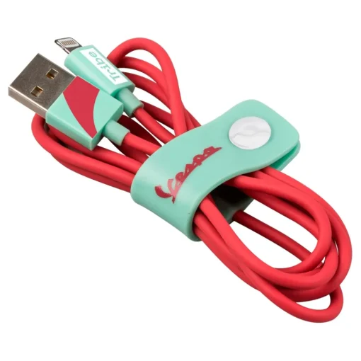 Tribe Accessories-- Acquamarina - Vespa - Lightning USB Cable - Data Transmission and Charging for Apple, iPhone - MFi Certified - 120 cm - Avvenice