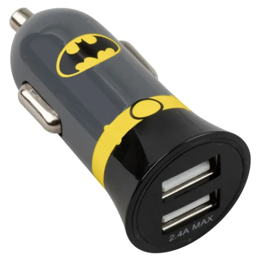 Tribe Accessories-- Batman - Dark Knight - DC Comics - Car Charger Double- Fast Car Charge - USB Charger - iPhone, iPad, Tablet, Samsung - Avvenice
