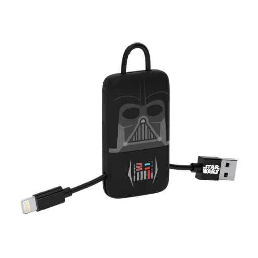 Tribe Accessories-- Darth Vader - Star Wars - Lightning USB Cable - Keychain - Data and Charging for Apple, iPhone - MFi Certified - 22 cm - Avvenice