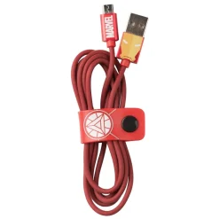 Tribe Accessories-- Iron Man - Marvel - Micro USB Cable - Data Transmission and Charging for Android, Samsung, HTC, Nokia, Sony - 120 cm - Avvenice