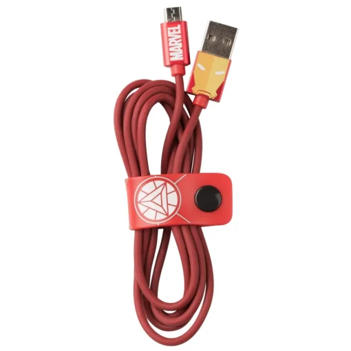 Tribe Accessories-- Iron Man - Marvel - Micro USB Cable - Data Transmission and Charging for Android, Samsung, HTC, Nokia, Sony - 120 cm - Avvenice