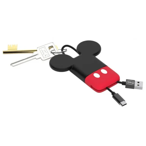 Tribe Accessories-- Mickey Mouse - Disney - Micro USB Cable - Keychain - Data and Charging for Android, Samsung, HTC, Nokia, Sony - 22 cm - Avvenice