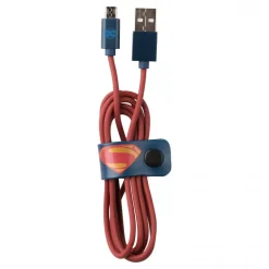 Tribe Accessories-- Superman - DC Comics - Micro USB Cable - Data Transmission and Charging for Android, Samsung, HTC, Nokia, Sony - 120 cm - Avvenice