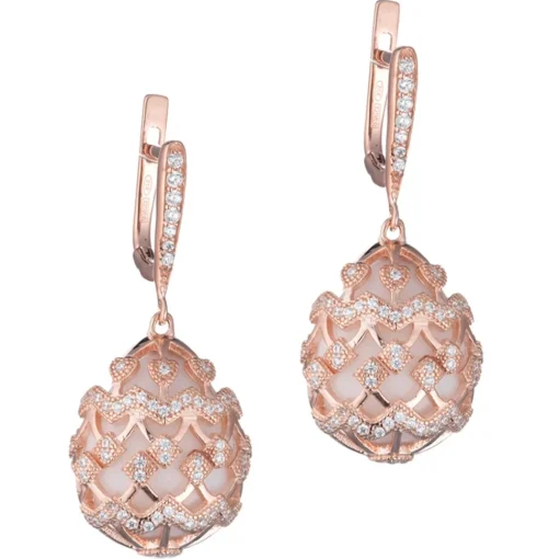 Tsars Collection Earrings-- Alexandra Guilloche Motif Earrings - Handmade in Swiss - Luxury Exclusive Collection - Avvenice