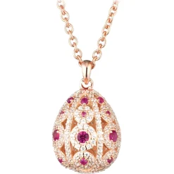 Tsars Collection Necklaces-- Alexandra Pavè Vertical Fuchsia Necklace - Handmade in Swiss - Luxury Exclusive Collection - Avvenice