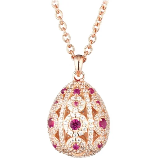 Tsars Collection Necklaces-- Alexandra Pavè Vertical Fuchsia Necklace - Handmade in Swiss - Luxury Exclusive Collection - Avvenice