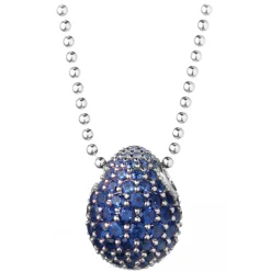 Tsars Collection Necklaces-- Blue 9nine Silver Necklace - Handmade in Swiss - Luxury Exclusive Collection - Avvenice