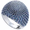 Tsars Collection Rings-- Blue Pavé Silver Ring - Handmade in Swiss - Luxury Exclusive Collection - Avvenice