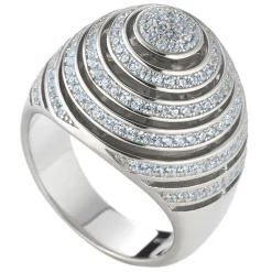 Tsars Collection Rings-- Blue Spiral Silver Ring - Handmade in Swiss - Luxury Exclusive Collection - Avvenice