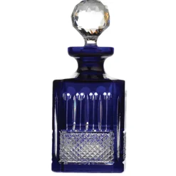 Tsars Collection Home Accessories-- Decanter with Blue Stopper - D1868 - Handmade in Swiss - Luxury Exclusive Collection - Avvenice