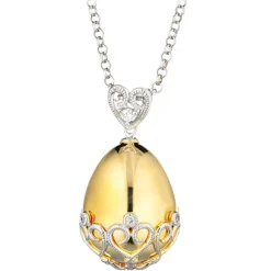 Tsars Collection Necklaces-- Gold Necklace with Golden Hearts - Handmade in Swiss - Luxury Exclusive Collection - Avvenice