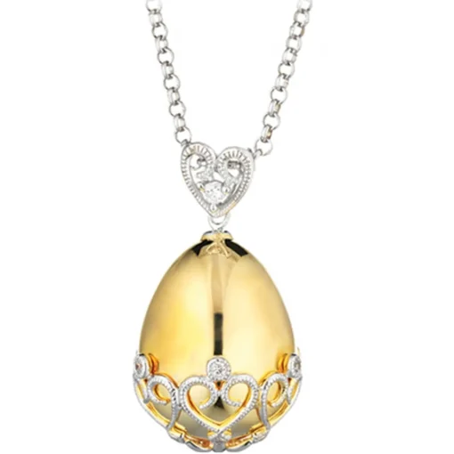 Tsars Collection Necklaces-- Gold Necklace with Golden Hearts - Handmade in Swiss - Luxury Exclusive Collection - Avvenice