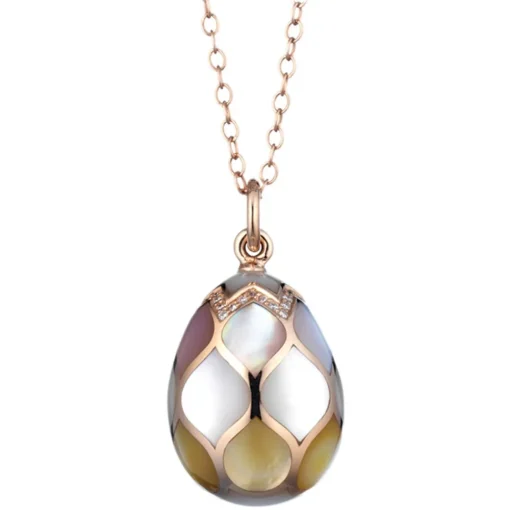 Tsars Collection Necklaces-- Necklace in Gold Mother of Pearl 427 - Handmade in Swiss - Luxury Exclusive Collection - Avvenice