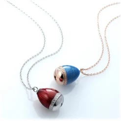 Tsars Collection Necklaces-- Necklace with Light Blue Pendant with Key - Handmade in Swiss - Luxury Exclusive Collection - Avvenice