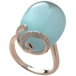 Tsars Collection Rings-- Olga Blue Spiral Ring - Handmade in Swiss - Luxury Exclusive Collection - Avvenice