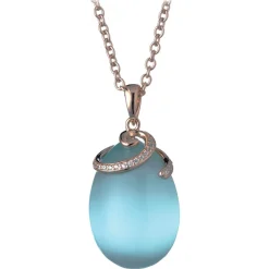 Tsars Collection Necklaces-- Olga Blue Spiral Necklace - Handmade in Swiss - Luxury Exclusive Collection - Avvenice