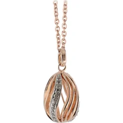 Tsars Collection Necklaces-- Rose Silver Necklace with Zircons - Handmade in Swiss - Luxury Exclusive Collection - Avvenice