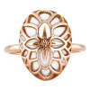 Tsars Collection Rings-- Silver Rose with White Agate Ring - Handmade in Swiss - Luxury Exclusive Collection - Avvenice