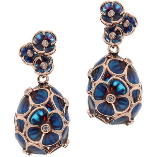 Tsars Collection Earrings-- Tamara Blue Silver Earrings - Handmade in Swiss - Luxury Exclusive Collection - Avvenice