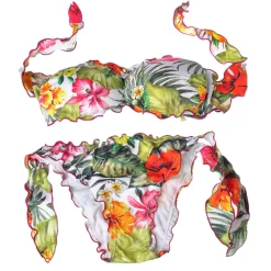 Twinset Swimwear-- Bandband Sea Swimsuit - Floral Pattern - Bikini - Made in Italy - Luxury Exclusive Collection - Avvenice