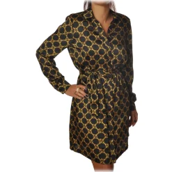 Twinset Dresses-- Dress in Gold Pattern - Black/Gold - Dress - Made in Italy - Luxury Exclusive Collection - Avvenice